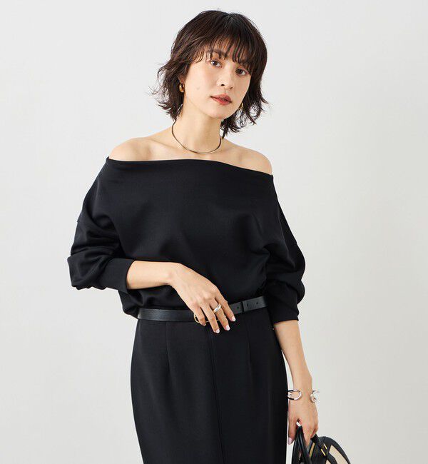 NOLLEY'S sophi「《セットアップ対応》ウォッシャブルボートネックライトダンボールプルオーバー」|Tシャツ・カットソー|