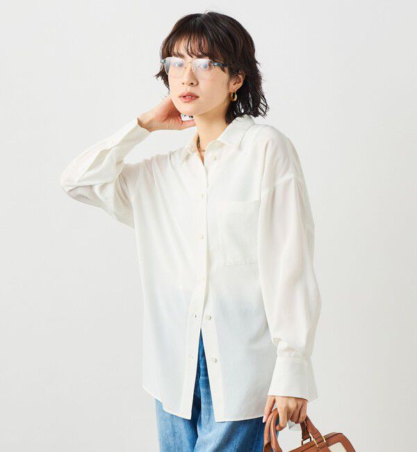 NOLLEY'S sophi「ウォッシャブルトリアセドレープシャツ」|シャツ・ブラウス|