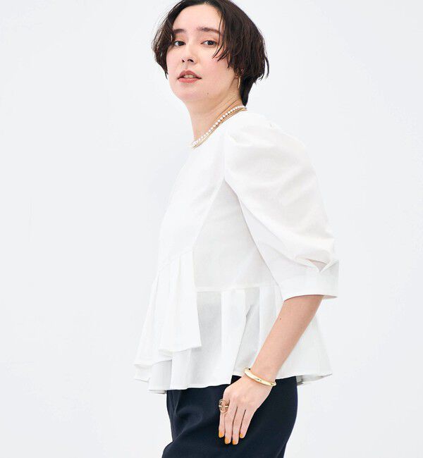 NOLLEY'S「ウォッシャブルサラドラトリコットペプラムブラウス」|シャツ・ブラウス|