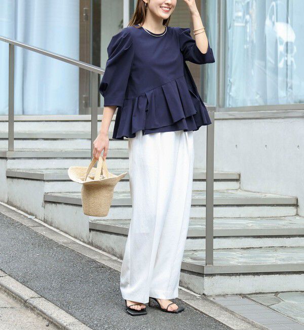 NOLLEY'S「ウォッシャブルサラドラトリコットペプラムブラウス」|シャツ・ブラウス|