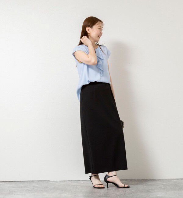 NOLLEY'S sophi「ウォッシャブルストレッチジョーゼットフロントラッフルブラウス」|シャツ・ブラウス|