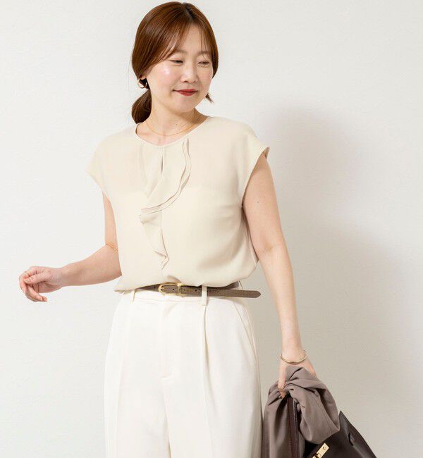 NOLLEY'S sophi「ウォッシャブルストレッチジョーゼットフロントラッフルブラウス」|シャツ・ブラウス|