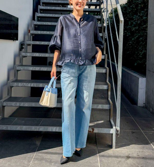 NOLLEY'S「ウォッシャブルシアー裾フリルブラウス」|シャツ・ブラウス|