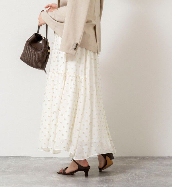 NOLLEY'S sophi「《セットアップ対応》ラメカットジャガードフレアスカート」|フレア|