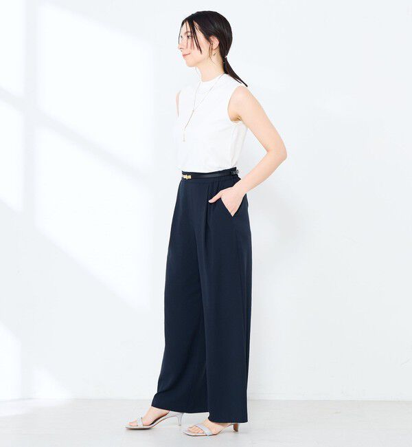 NOLLEY'S sophi「《セットアップ対応》ウォッシャブルエアリージョーゼットイージーワイドパンツ」|その他|