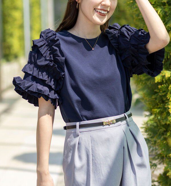 NOLLEY'S「【WEB限定】袖コンシャスプルオーバー」|Tシャツ・カットソー|ネイビー