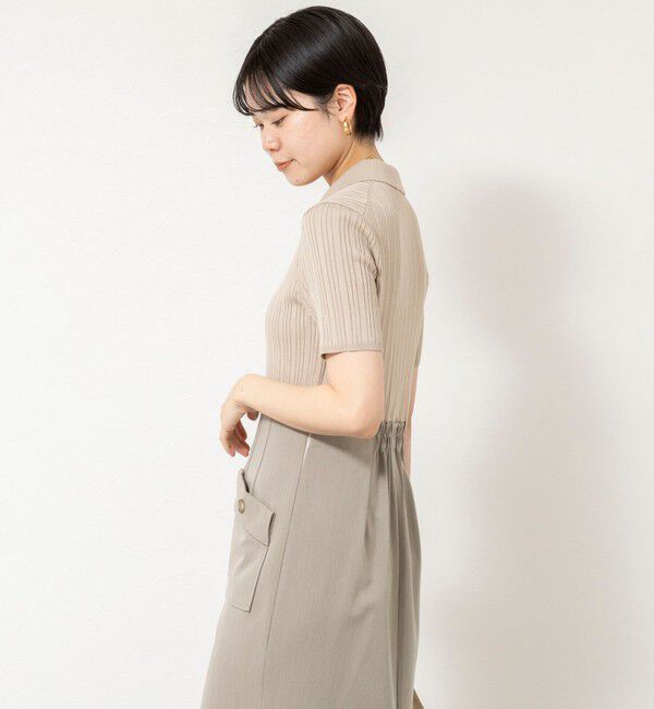 NOLLEY'S sophi「ウォッシャブルポロニットタイトスカートドッキングワンピース」|ワンピース|