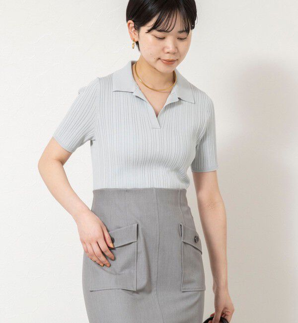 NOLLEY'S sophi「ウォッシャブルポロニットタイトスカートドッキングワンピース」|ワンピース|