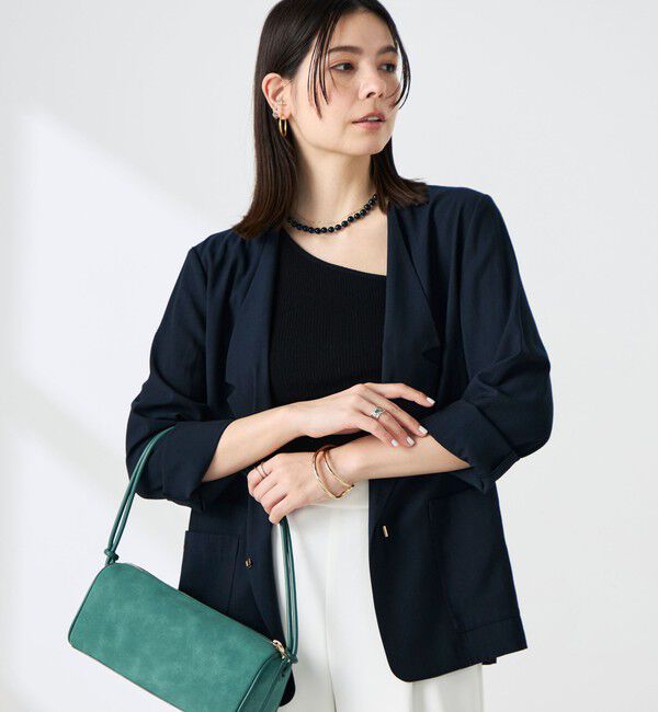 NOLLEY'S sophi「ウォッシャブルリネナチュールシアージャケット」|テーラードジャケット|ネイビー