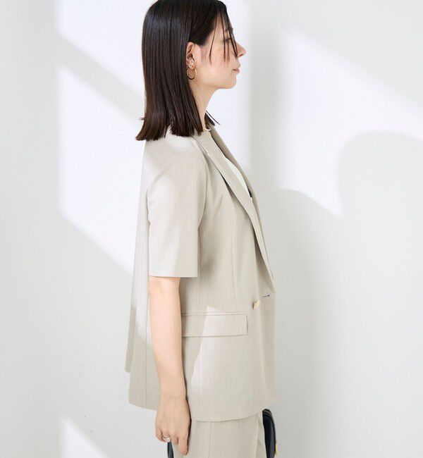 NOLLEY'S sophi「《セットアップ対応》ウォッシャブルドライツイルハーフスリーブジャケット」|テーラードジャケット|