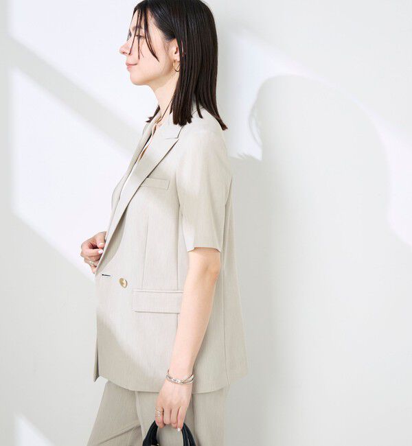 NOLLEY'S sophi「《セットアップ対応》ウォッシャブルドライツイルハーフスリーブジャケット」|テーラードジャケット|