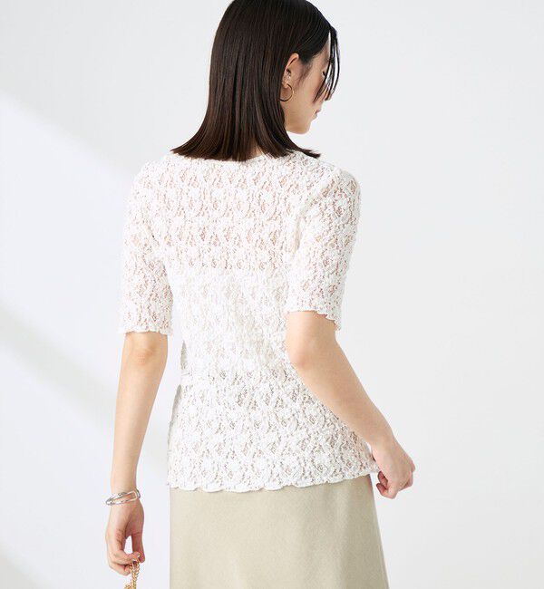 NOLLEY'S sophi「ウォッシャブルストレッチレース両前半袖カーデ」|カーディガン|