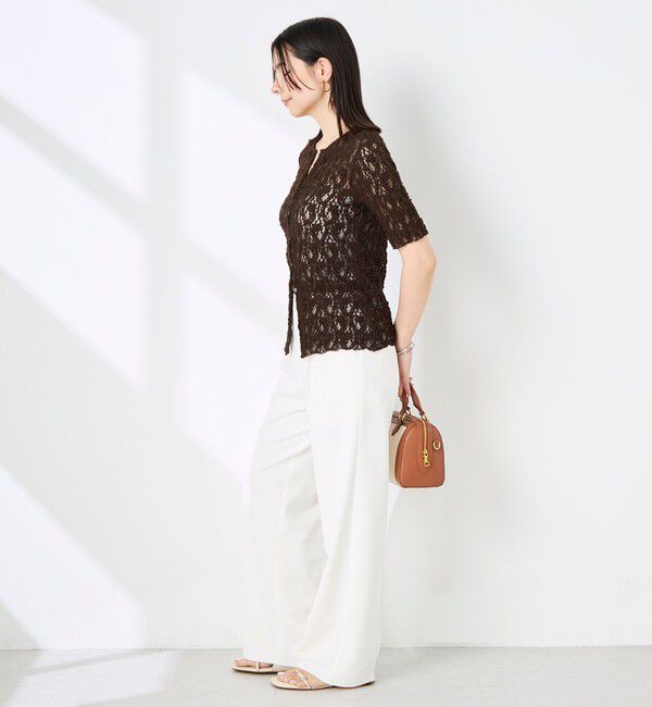 NOLLEY'S sophi「ウォッシャブルストレッチレース両前半袖カーデ」|カーディガン|