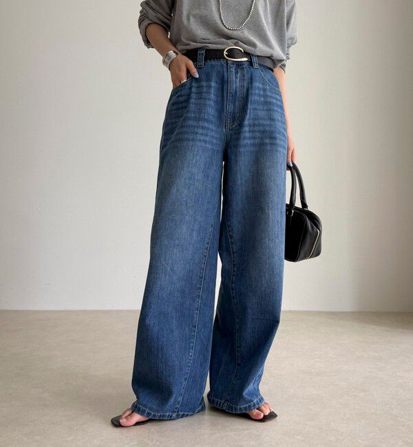 fredy emue「カラーストレートデニムパンツ」|デニム|