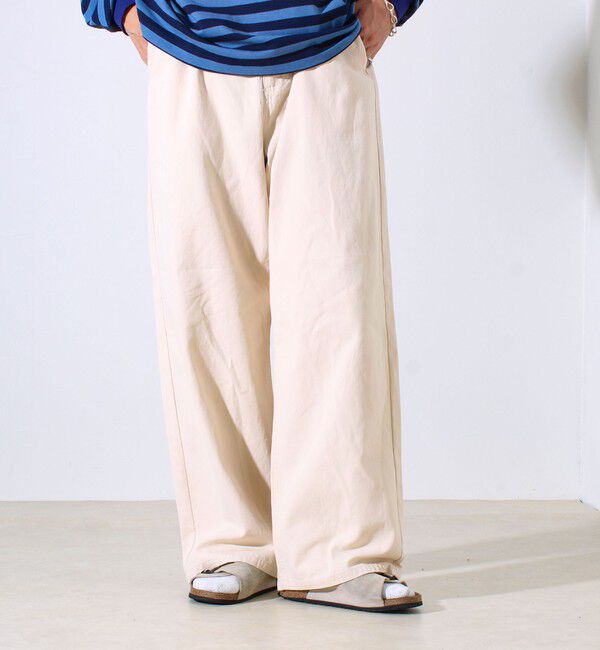 GLOSTER「【ワイド好き必見】ダック地 ワイドシルエットパンツ」|チノ|