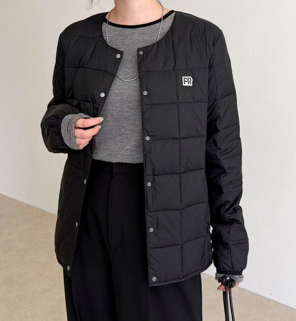 fredy emue「《別注》【TAION/タイオン】CREW NECK BUTTON DOWN JK ダウンジャケット」|ダウン|ブラック