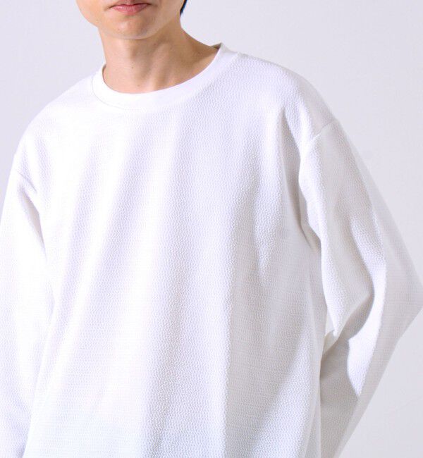 GLOSTER「【シリーズ累計人気】【ジャケットのインナーにおすすめ】ふくれジャガードロンT」|Tシャツ・カットソー|