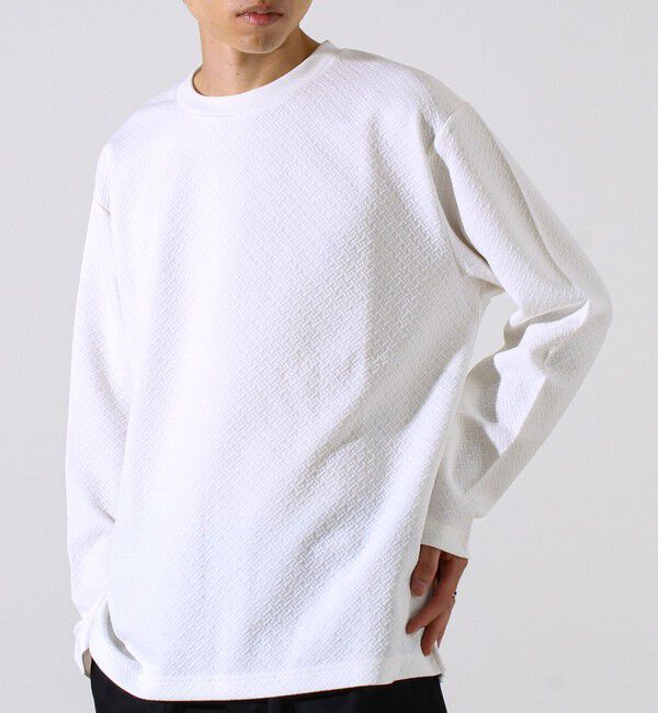 GLOSTER「【人気シリーズ第2弾】【新柄ジャガード登場】フクレクロスジャガードロンT」|Tシャツ・カットソー|