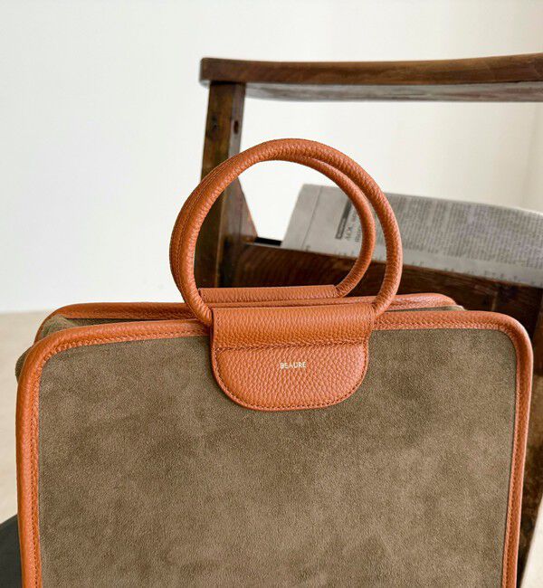 fredy emue「スエード配色ボックスボストンバッグ」|ショルダー・メッセンジャー|