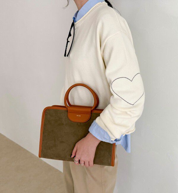 fredy emue「スエード配色ボックスボストンバッグ」|ショルダー・メッセンジャー|