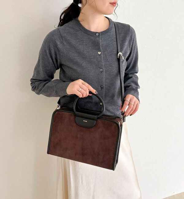 fredy emue「スエード配色ボックスボストンバッグ」|ショルダー・メッセンジャー|