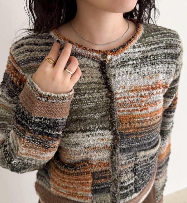 fredy emue「ツイードボーダーカーディガン」|カーディガン|