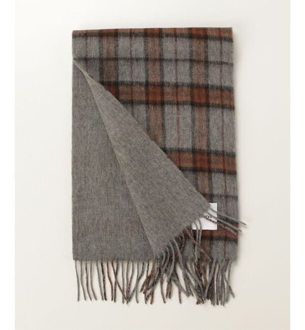 GLOSTER「【カシミヤブレンド】ウールリバーシブルチェックマフラー」|マフラー|