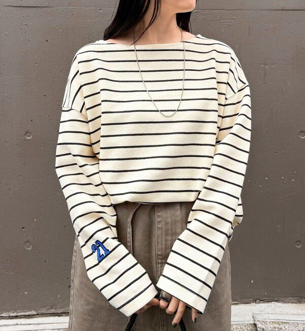 fredy emue「ニットソーボーダーBIGプルオーバー」|Tシャツ・カットソー|