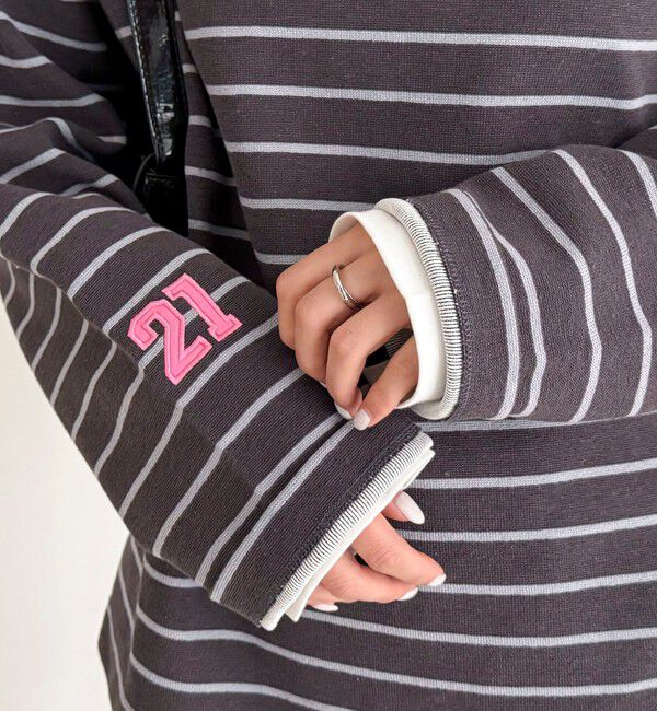 fredy emue「ニットソーボーダーBIGプルオーバー」|Tシャツ・カットソー|