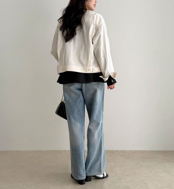 fredy emue「ニュアンスデニムノーカラージャケット」|ノーカラージャケット|