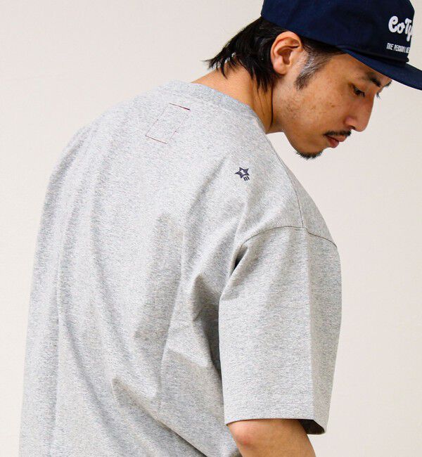 GLOSTER「【BOY刺繍】裏グラデーション ワンポイント半袖Tシャツ」|Tシャツ・カットソー|ライトグレー