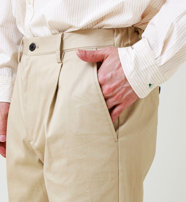 GLOSTER「【大人の万能パンツ】タックチノイージートラウザー」|チノ|