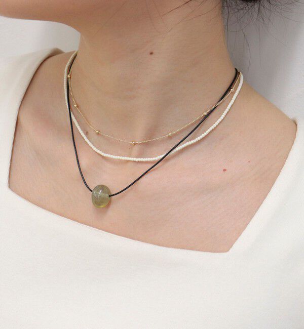 fredy emue「ガラスストーン3種セットネックレス」|ネックレス|オフホワイト