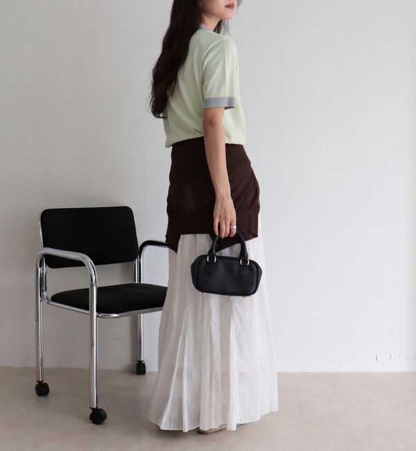 fredy emue「【接触冷感】配色ポロ衿半袖ニットプルオーバー」|ニット・セーター|