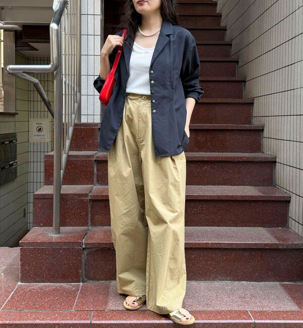 fredy emue「【人気アイテムの夏バージョン】リネン混シアーテーラードシャツ」|シャツ・ブラウス|