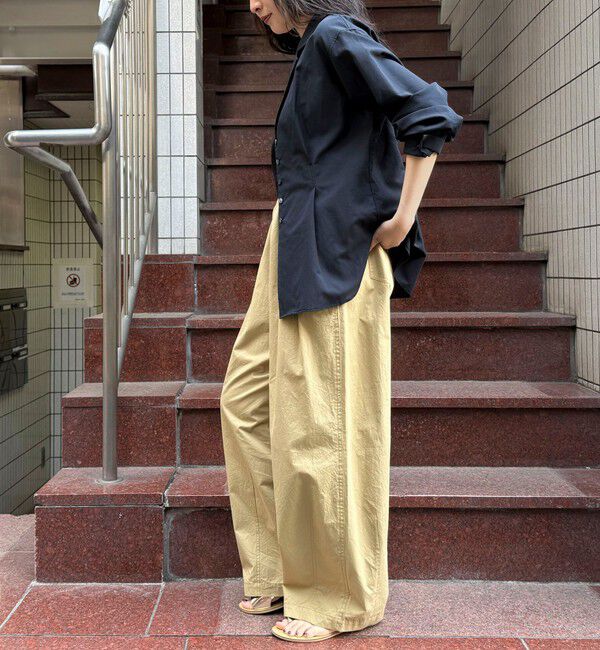 fredy emue「【人気アイテムの夏バージョン】リネン混シアーテーラードシャツ」|シャツ・ブラウス|