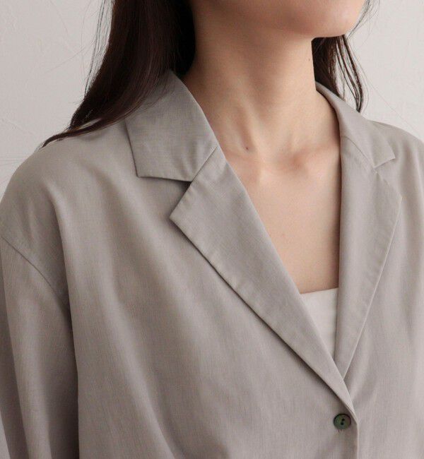 fredy emue「【人気アイテムの夏バージョン】リネン混シアーテーラードシャツ」|シャツ・ブラウス|