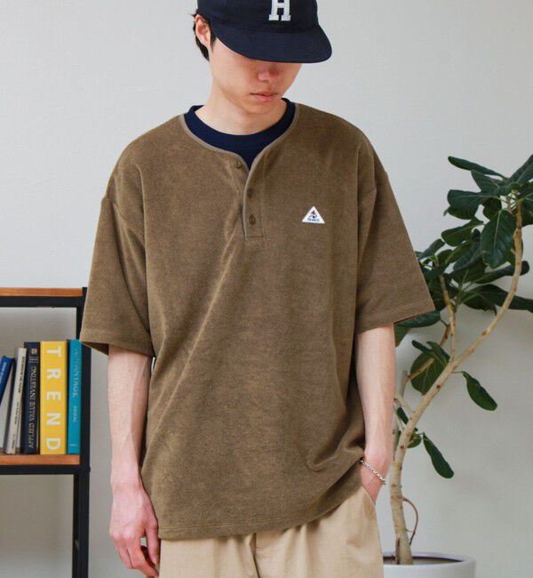 GLOSTER「【GEVACO/ゲバコ】パイルヘンリーネックＴシャツ」|Tシャツ・カットソー|オリーブ