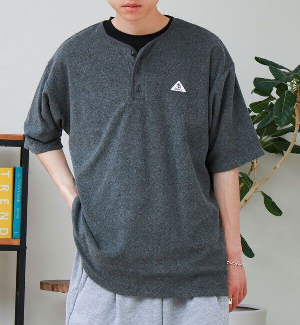 GLOSTER「【GEVACO/ゲバコ】パイルヘンリーネックＴシャツ」|Tシャツ・カットソー|チャコールグレー