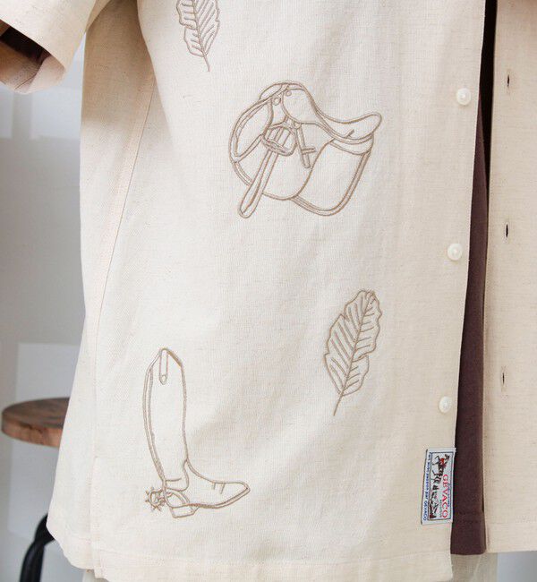 GLOSTER「【GEVACO/ゲバコ】刺繍オープンカラーシャツ」|シャツ・ブラウス|