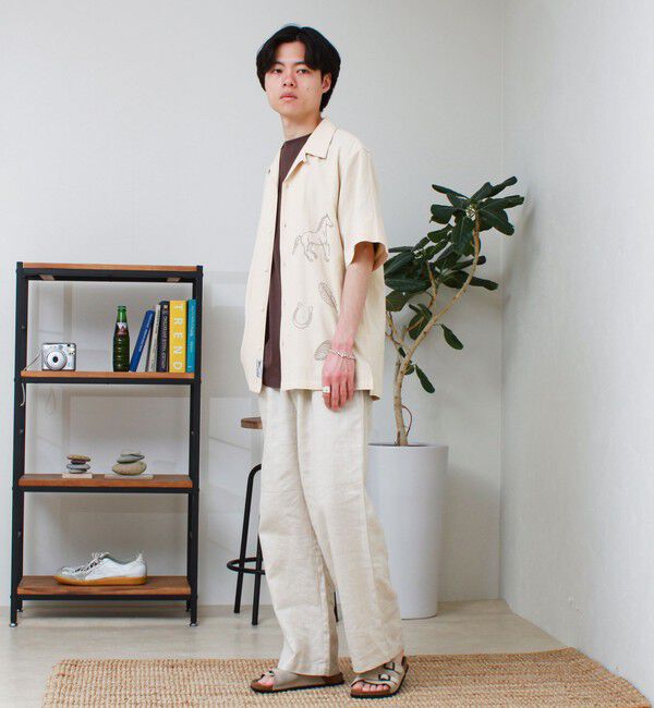 GLOSTER「【GEVACO/ゲバコ】刺繍オープンカラーシャツ」|シャツ・ブラウス|