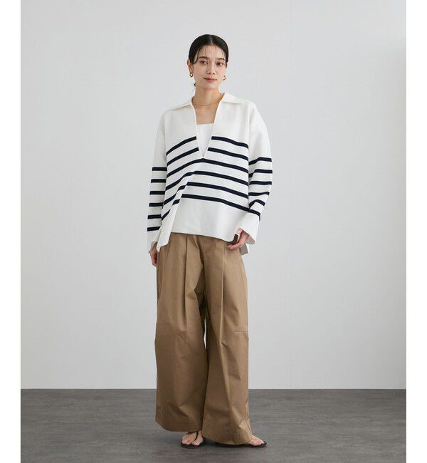 SALON adam et rope'「【WEB限定】コットンツイルワイドフォルムパンツ / 新色追加」|チノ|