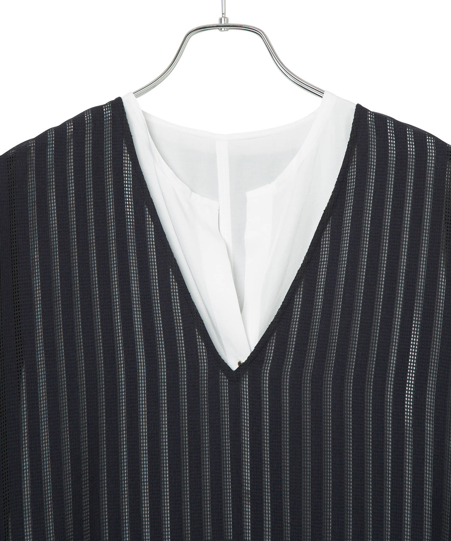 ROPE「シャドーストライプ/楊柳 レイヤードワンピース」|ワンピース|