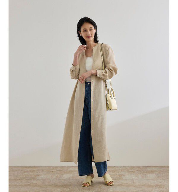 ROPE「【WEB・一部店舗限定】フロントオープンシャツワンピース/洗える」|ワンピース|