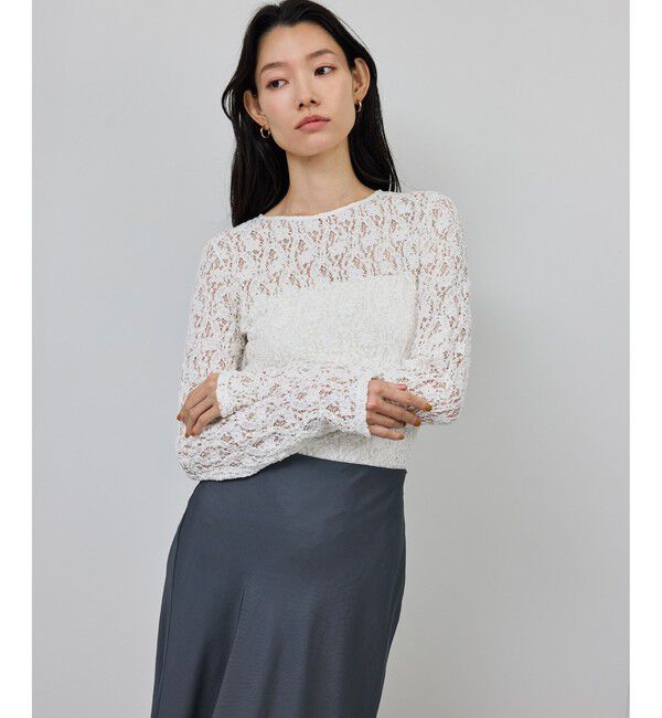 ROPE「ストレッチレースカットソー/イージーケア」|Tシャツ・カットソー|