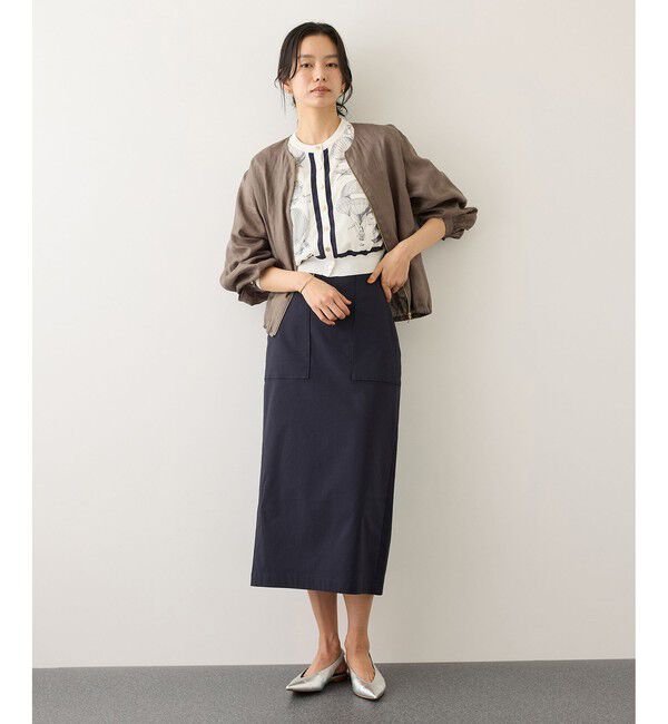 ROPE「ヴィンテージスカーフプリントカーディガン/セットアップ対応・イージーケア」|カーディガン|