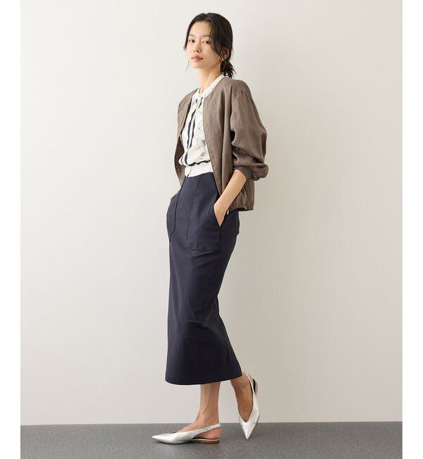 ROPE「ヴィンテージスカーフプリントカーディガン/セットアップ対応・イージーケア」|カーディガン|