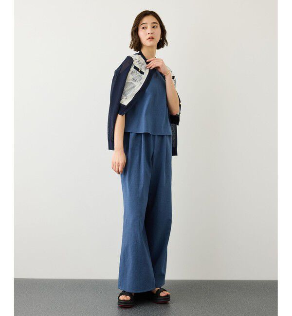 ROPE「ヴィンテージスカーフプリントカーディガン/セットアップ対応・イージーケア」|カーディガン|