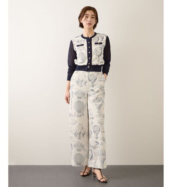 ROPE「ヴィンテージスカーフプリントカーディガン/セットアップ対応・イージーケア」|カーディガン|