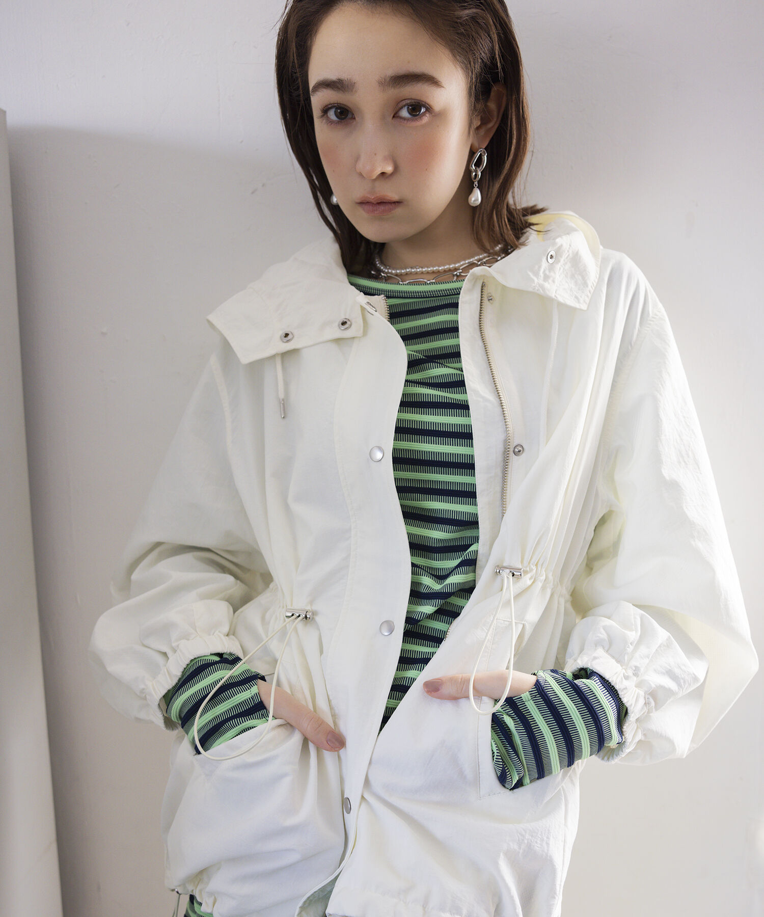 VIS「【STAYC/ISA着用】ジャガードマルチボーダーカットワンピース【洗える】」|ワンピース|